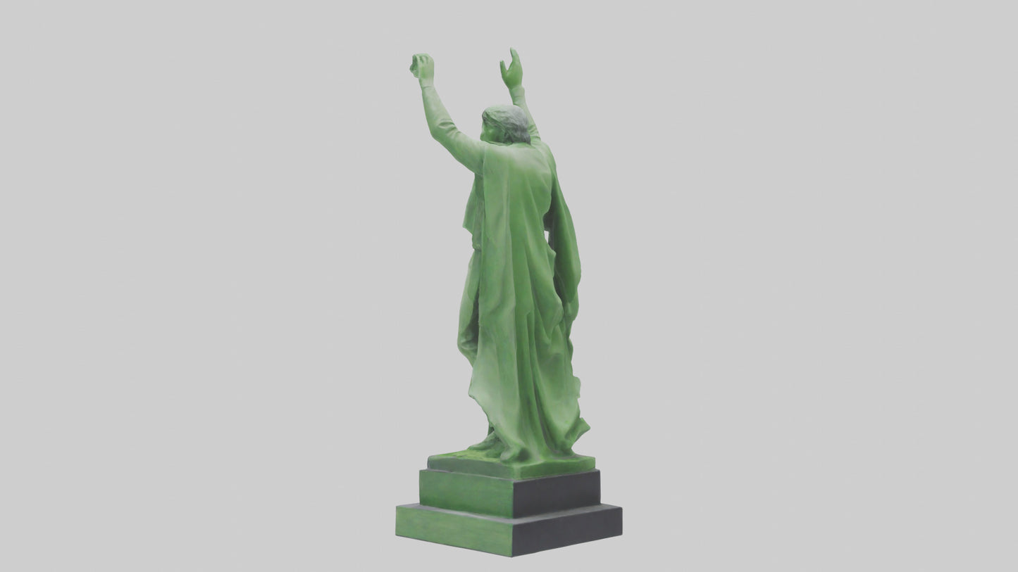3D model Green Landscape Tribute Statue model VR / AR / low-poly