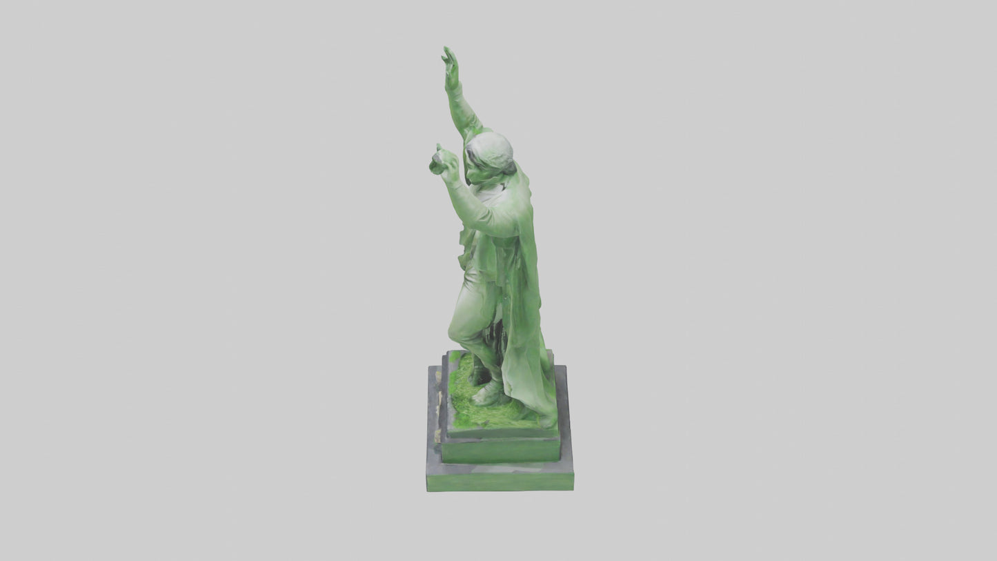 3D model Green Landscape Tribute Statue model VR / AR / low-poly