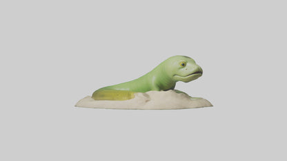 3D model Green Moray Eel hiding model VR / AR / low-poly