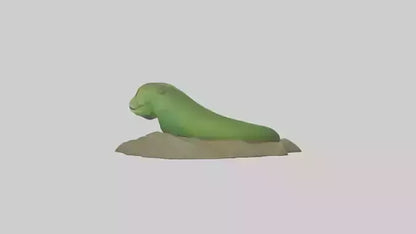 3D model Green Moray Eel hiding model VR / AR / low-poly