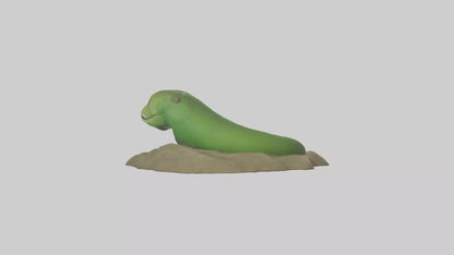 3D model Green Moray Eel hiding model VR / AR / low-poly