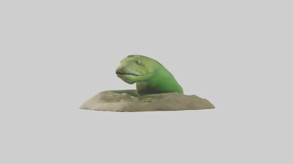 3D model Green Moray Eel hiding model VR / AR / low-poly