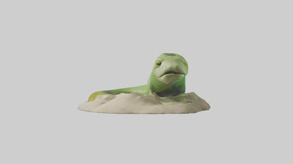 3D model Green Moray Eel hiding model VR / AR / low-poly
