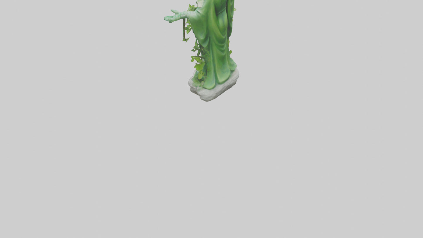 3D model Green Nature Protector Statue model VR / AR / low-poly