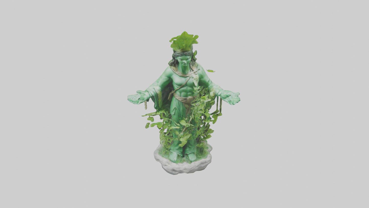3D model Green Nature Protector Statue model VR / AR / low-poly