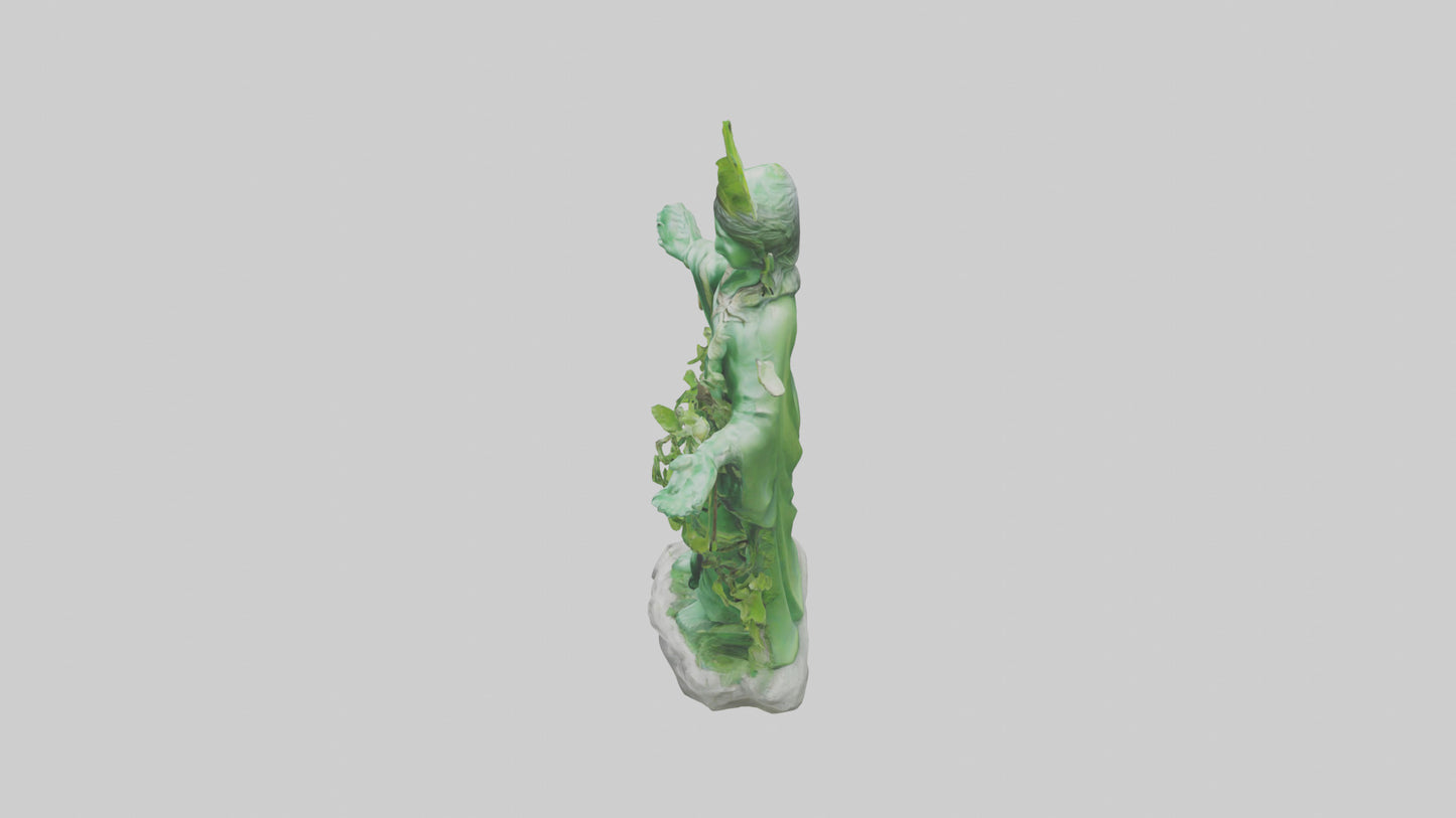 3D model Green Nature Protector Statue model VR / AR / low-poly