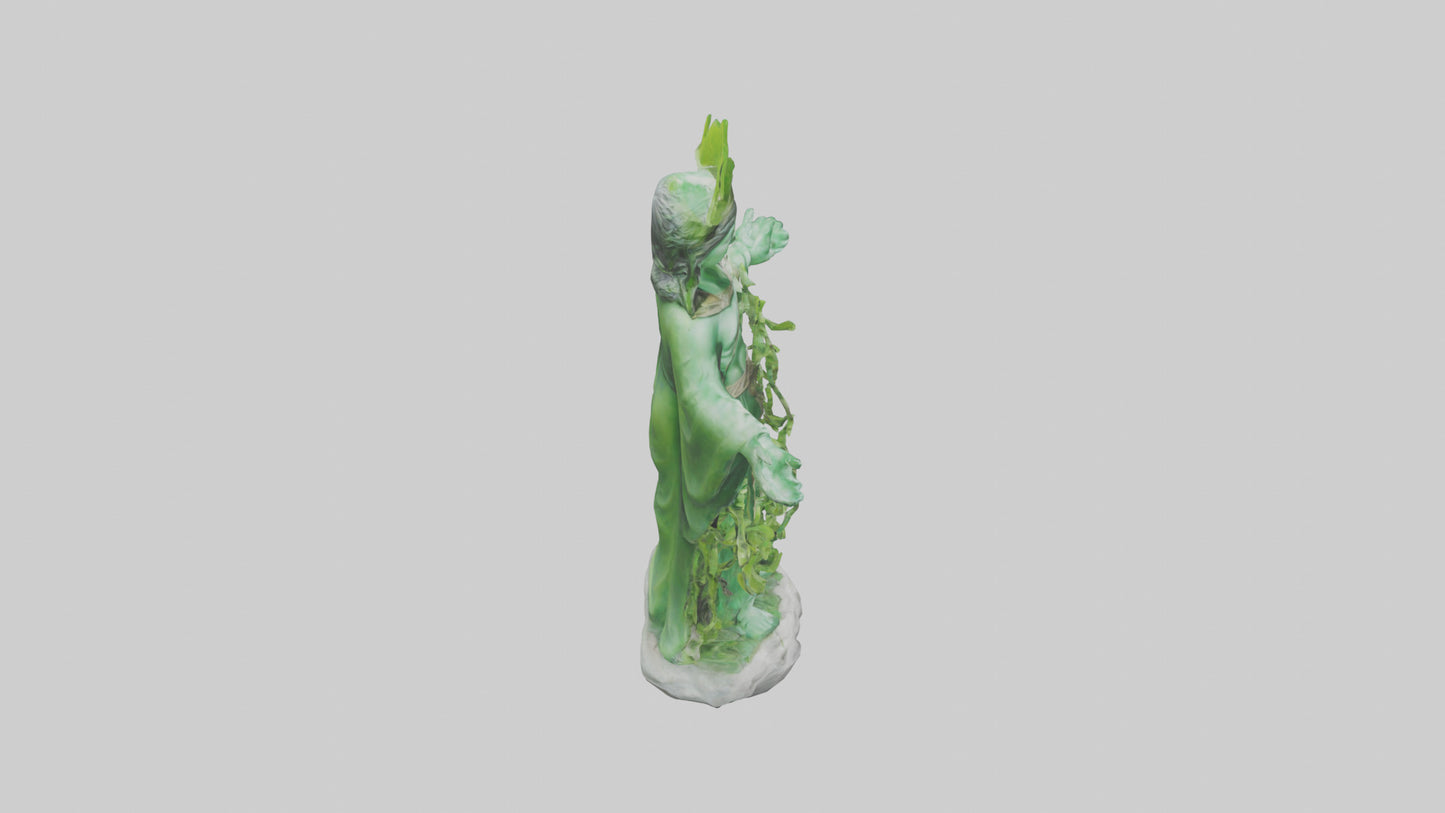 3D model Green Nature Protector Statue model VR / AR / low-poly