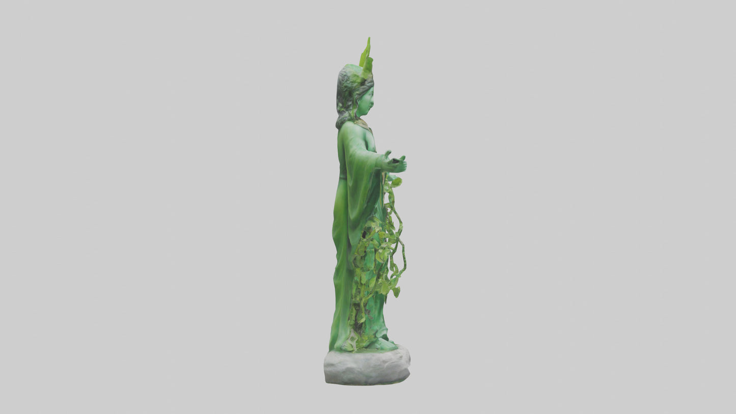 3D model Green Nature Protector Statue model VR / AR / low-poly