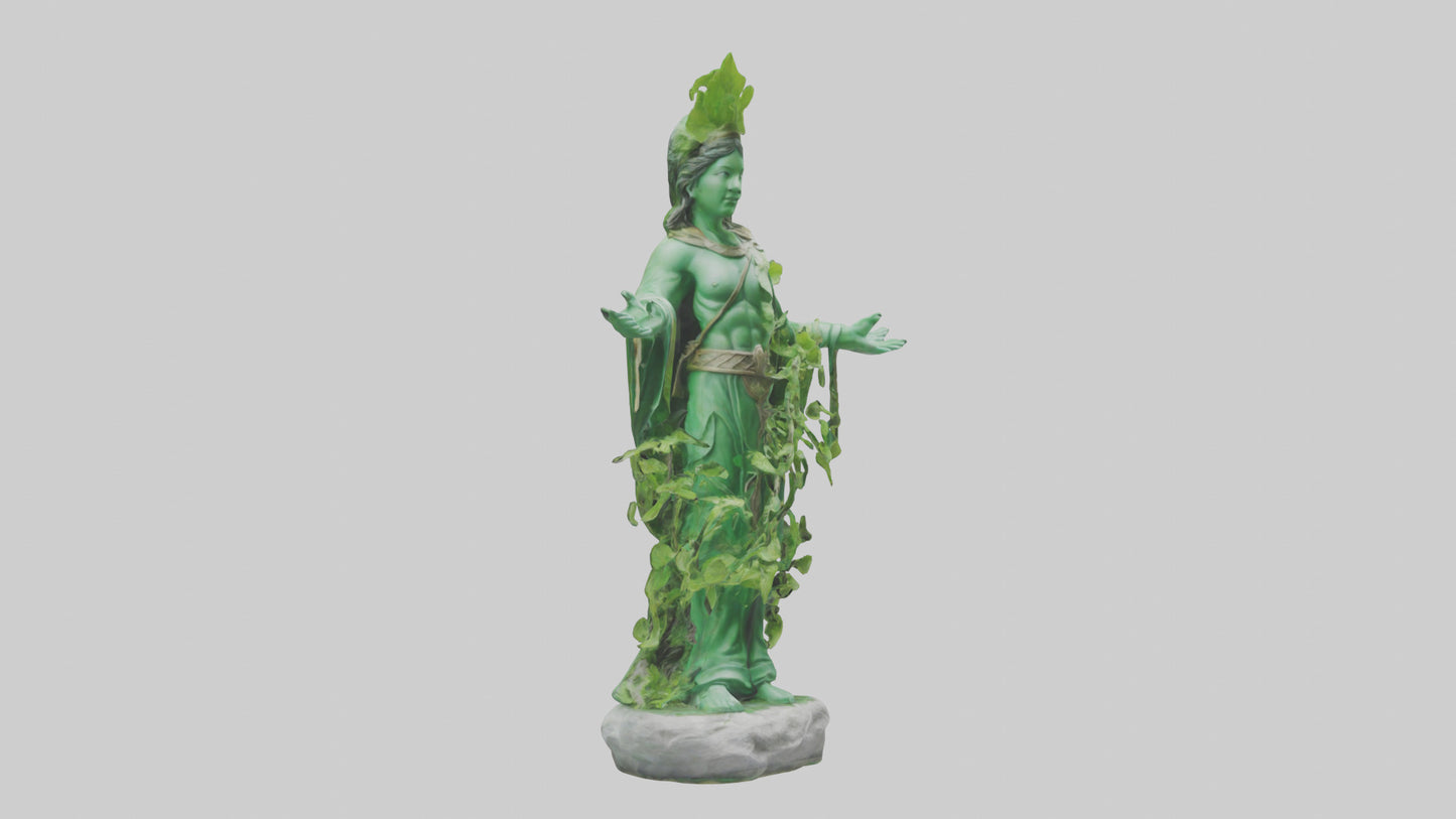 3D model Green Nature Protector Statue model VR / AR / low-poly