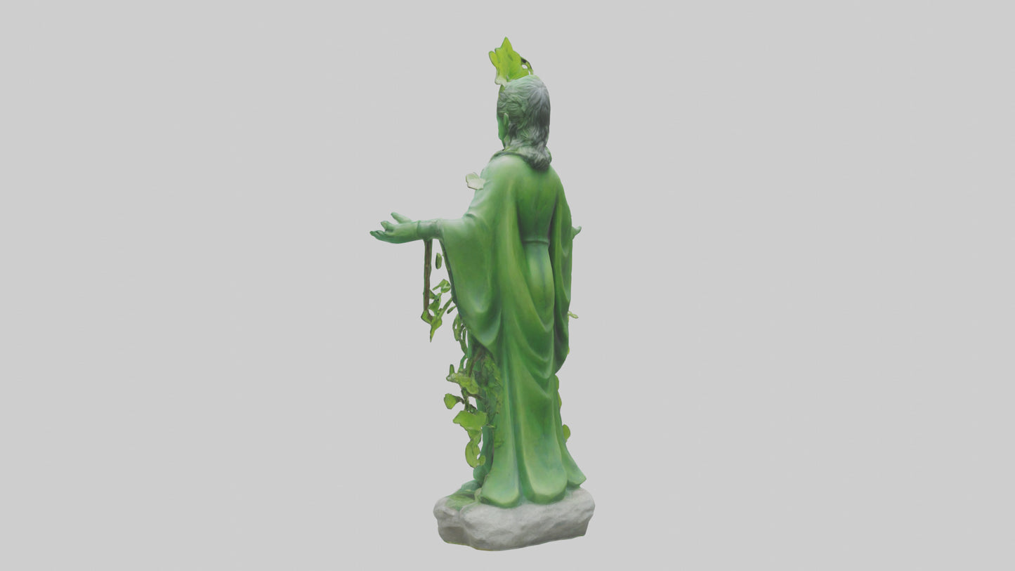 3D model Green Nature Protector Statue model VR / AR / low-poly