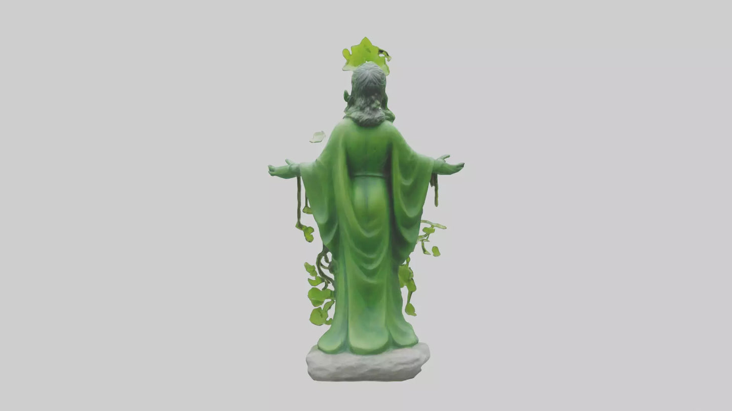 3D model Green Nature Protector Statue model VR / AR / low-poly