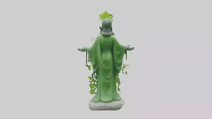3D model Green Nature Protector Statue model VR / AR / low-poly