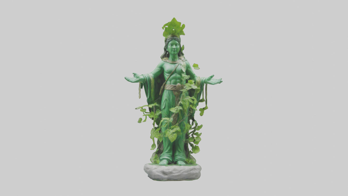 3D model Green Nature Protector Statue model VR / AR / low-poly