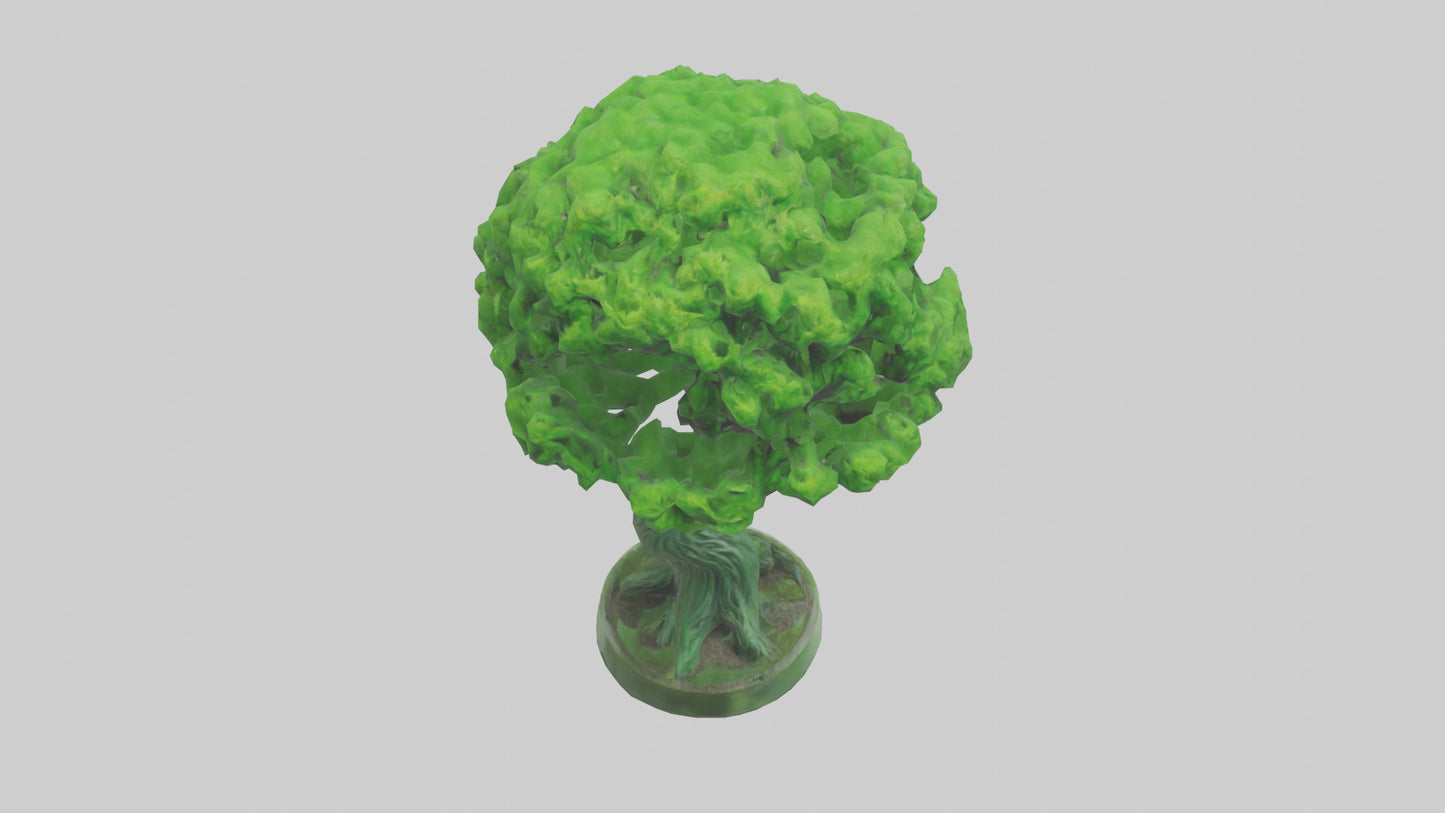 3D model Green Planet Tree Statue model VR / AR / low-poly