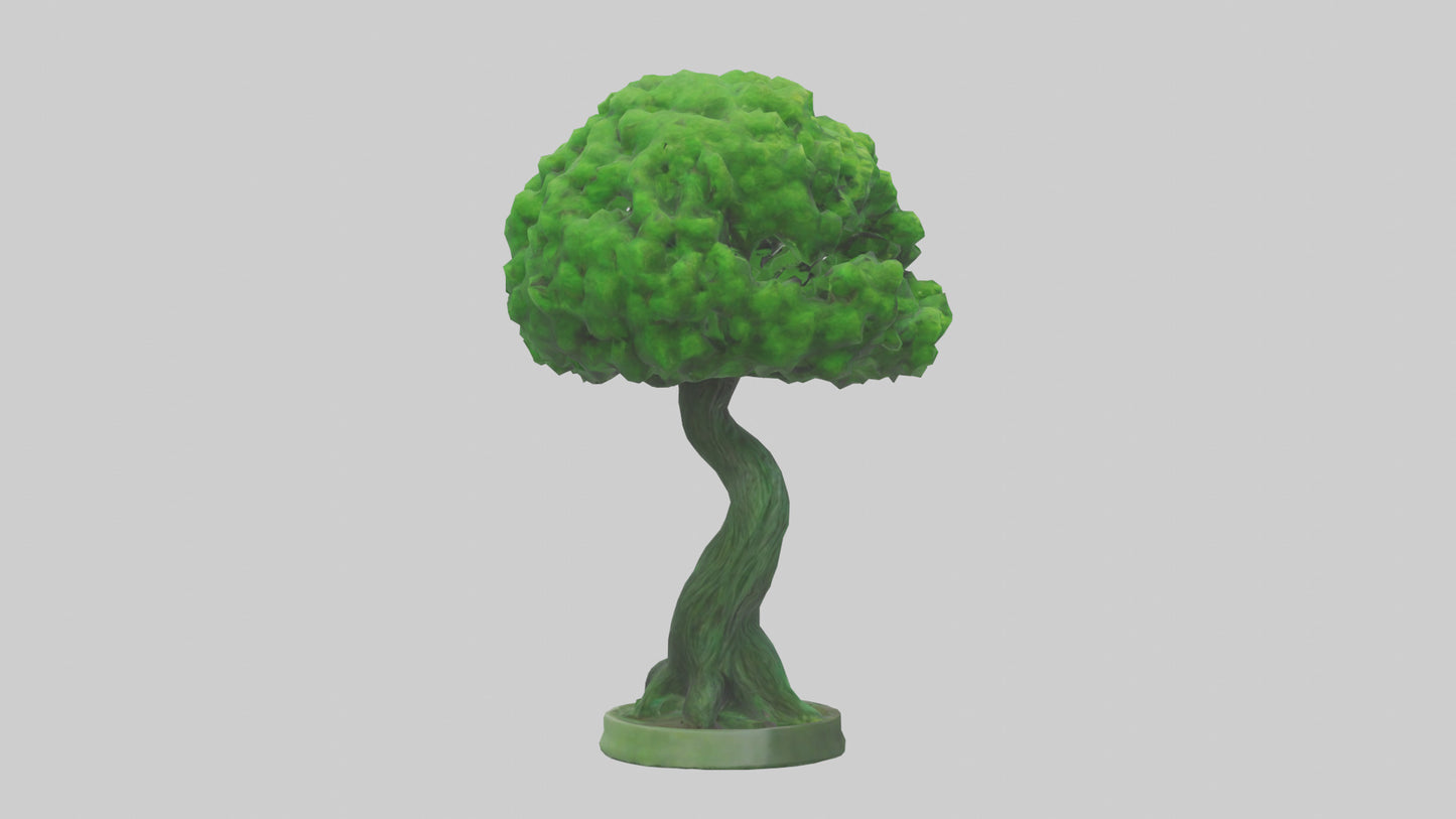3D model Green Planet Tree Statue model VR / AR / low-poly