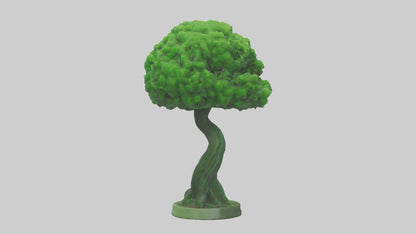3D model Green Planet Tree Statue model VR / AR / low-poly