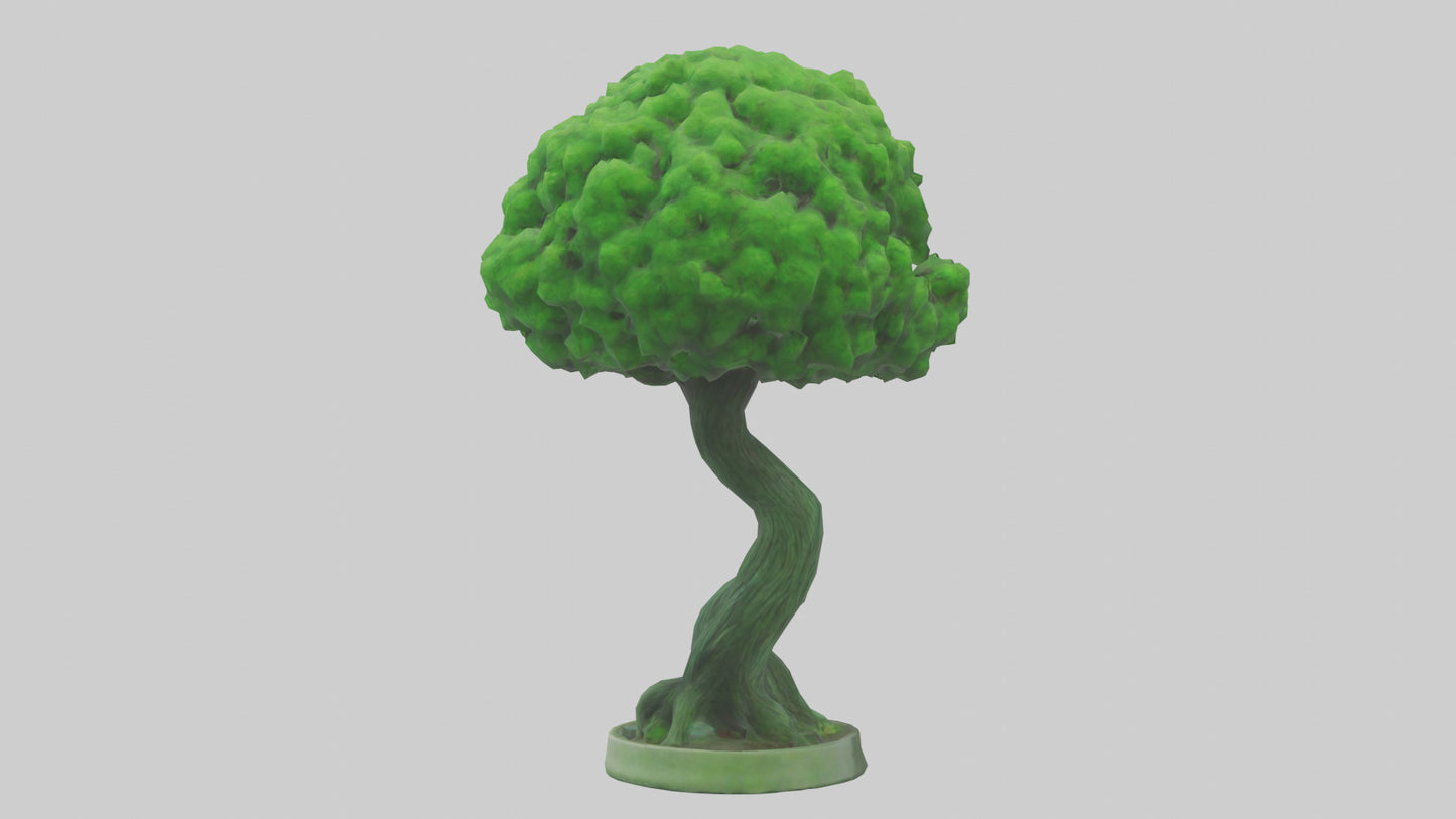 3D model Green Planet Tree Statue model VR / AR / low-poly