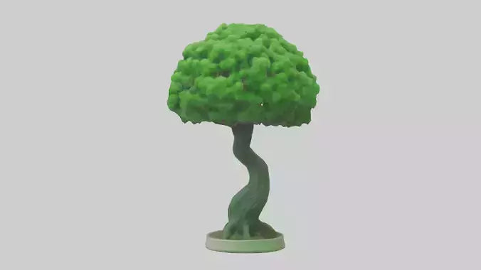 3D model Green Planet Tree Statue model VR / AR / low-poly