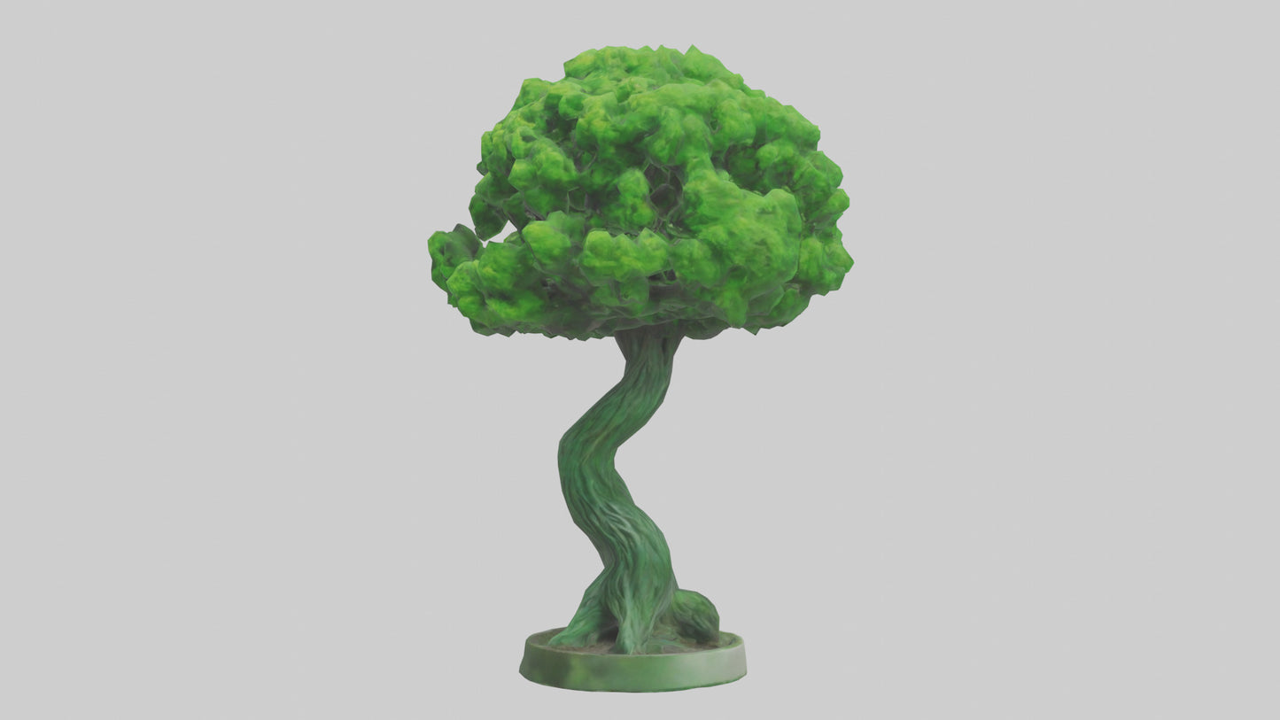3D model Green Planet Tree Statue model VR / AR / low-poly