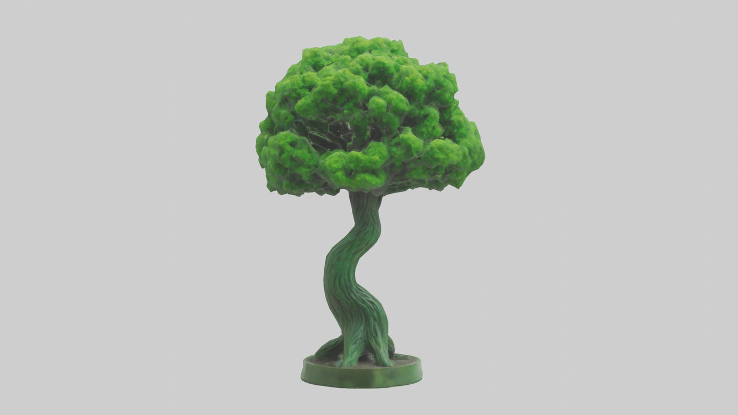 3D model Green Planet Tree Statue model VR / AR / low-poly
