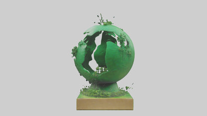 3D model Green Planet Tribute Sculpture model VR / AR / low-poly