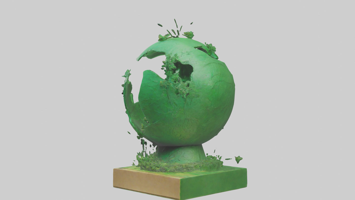 3D model Green Planet Tribute Sculpture model VR / AR / low-poly