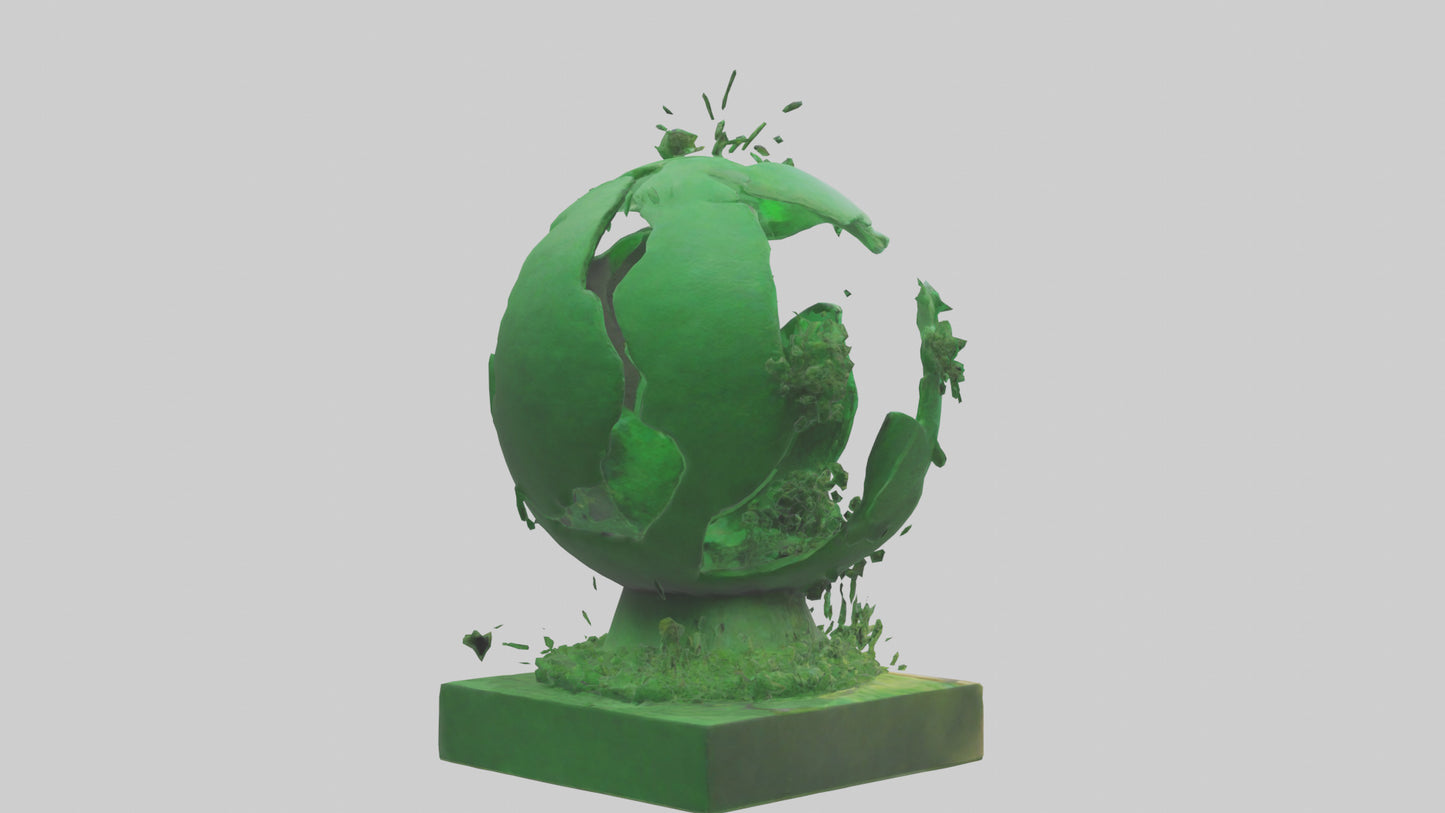 3D model Green Planet Tribute Sculpture model VR / AR / low-poly