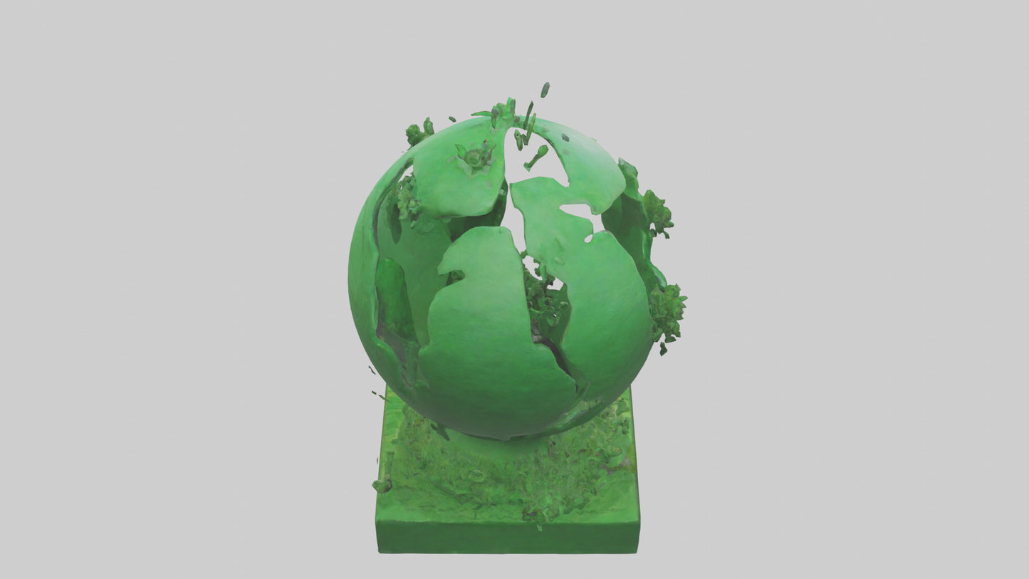 3D model Green Planet Tribute Sculpture model VR / AR / low-poly