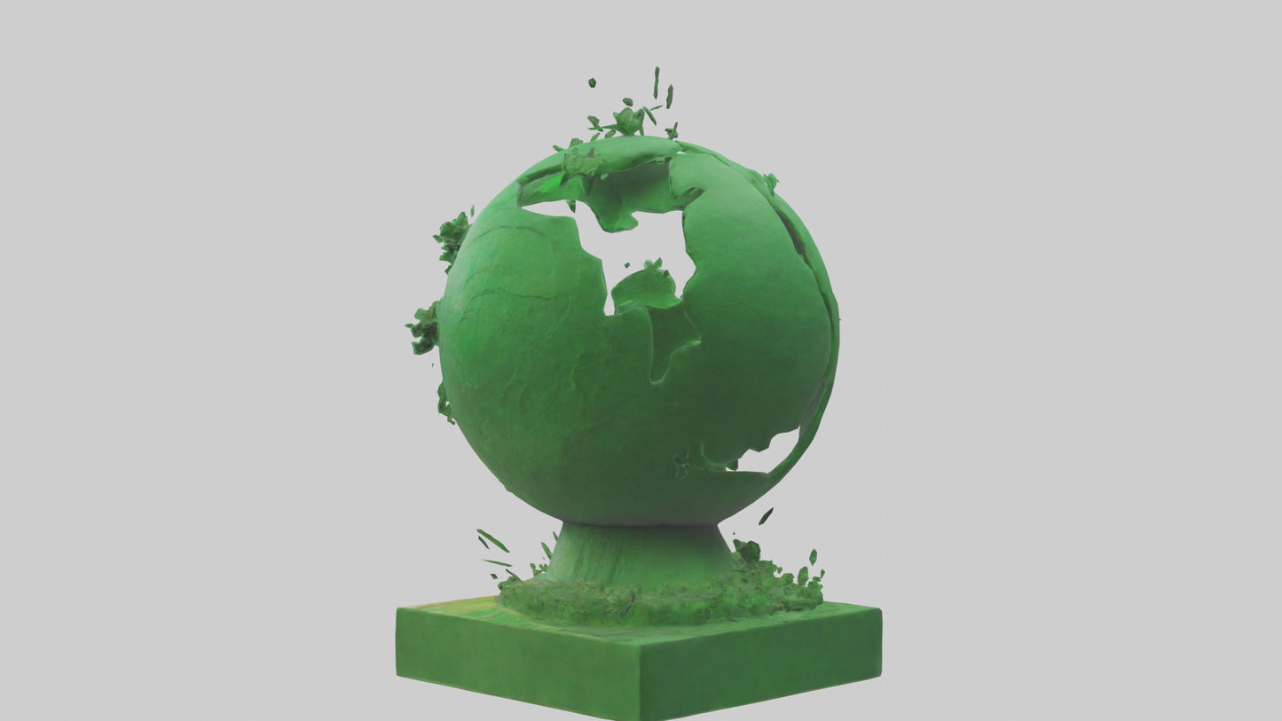 3D model Green Planet Tribute Sculpture model VR / AR / low-poly