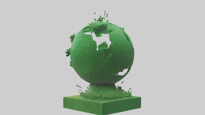 3D model Green Planet Tribute Sculpture model VR / AR / low-poly