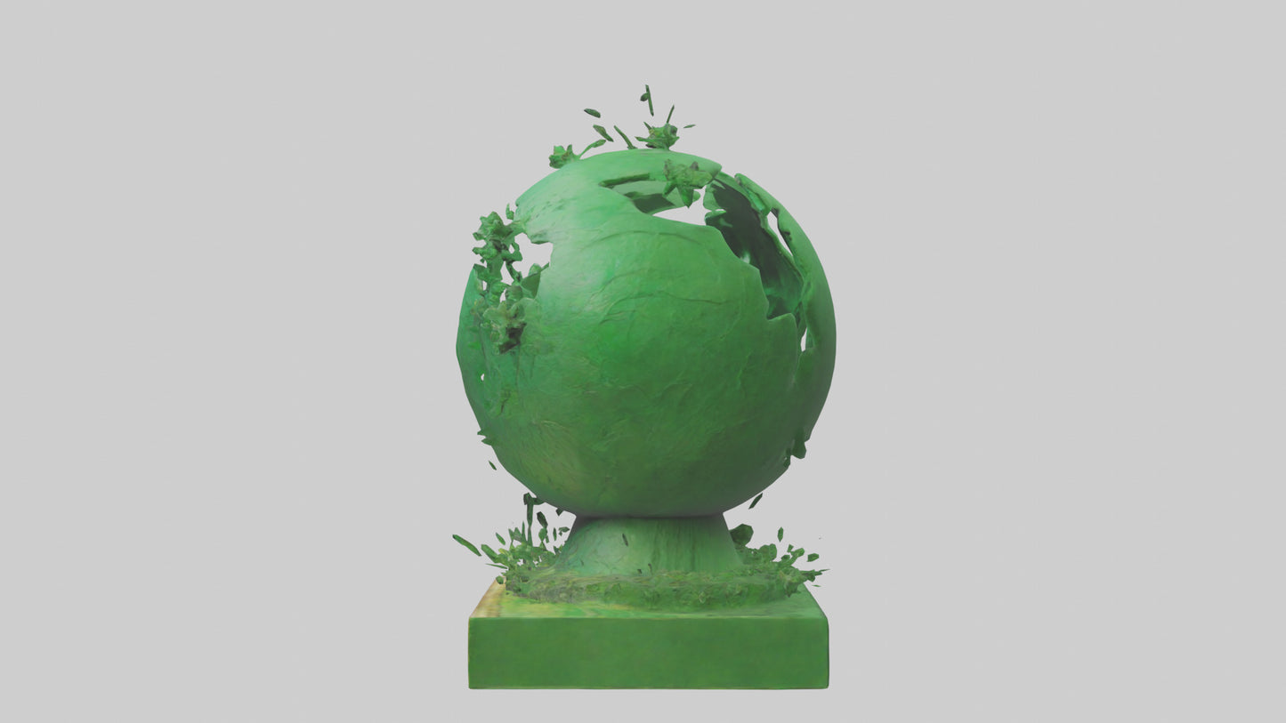 3D model Green Planet Tribute Sculpture model VR / AR / low-poly