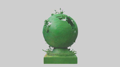 3D model Green Planet Tribute Sculpture model VR / AR / low-poly