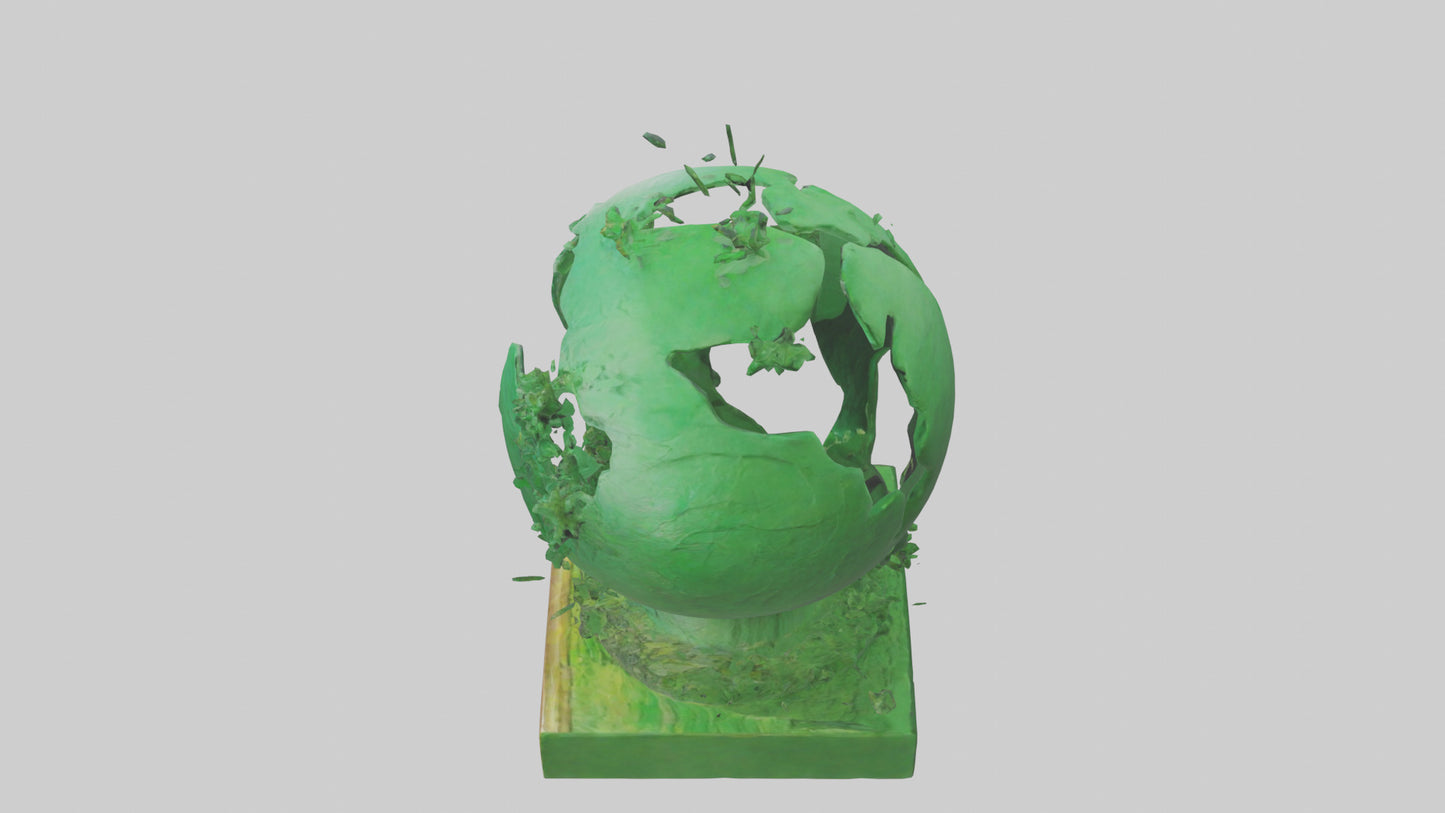 3D model Green Planet Tribute Sculpture model VR / AR / low-poly