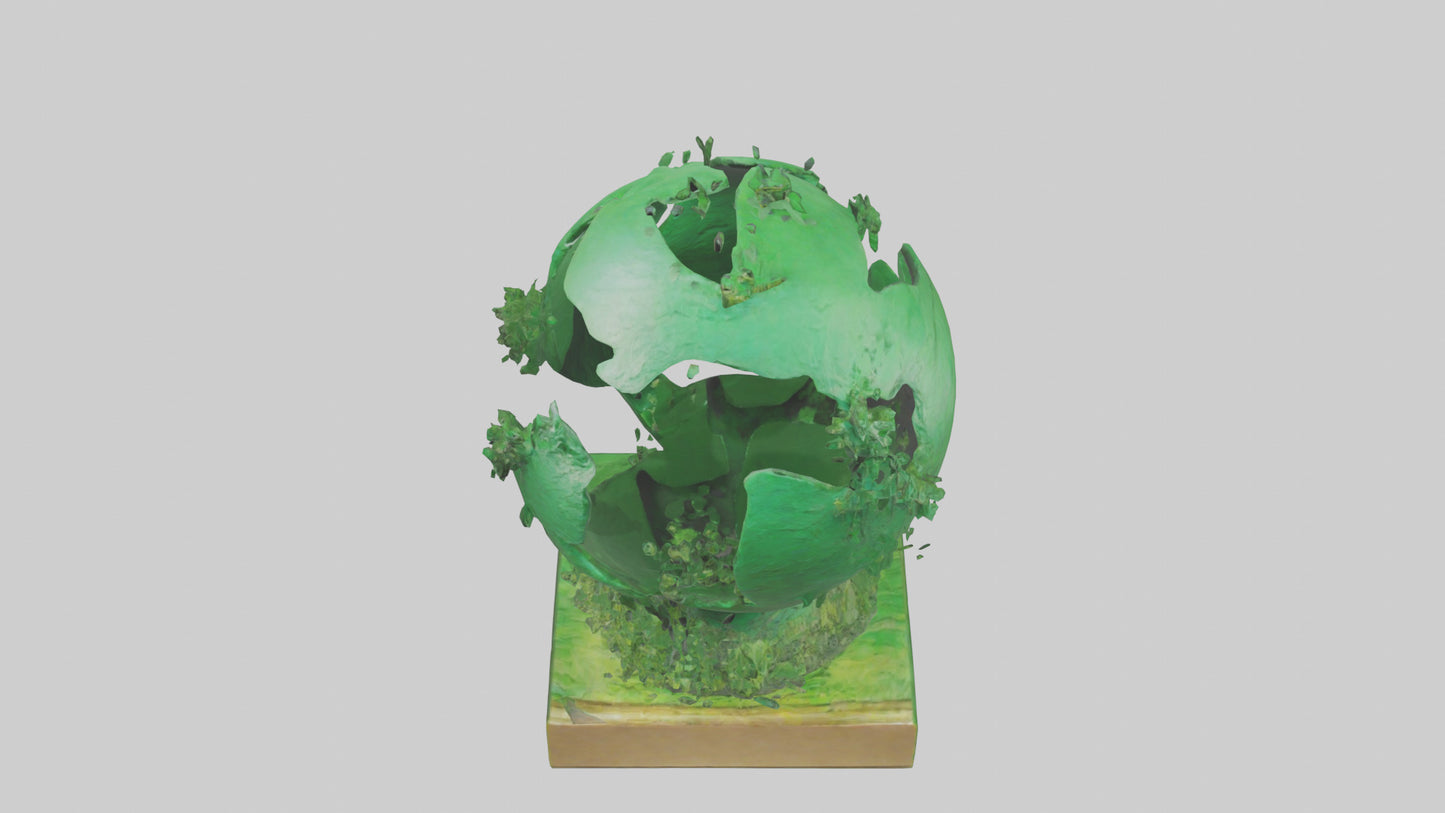 3D model Green Planet Tribute Sculpture model VR / AR / low-poly