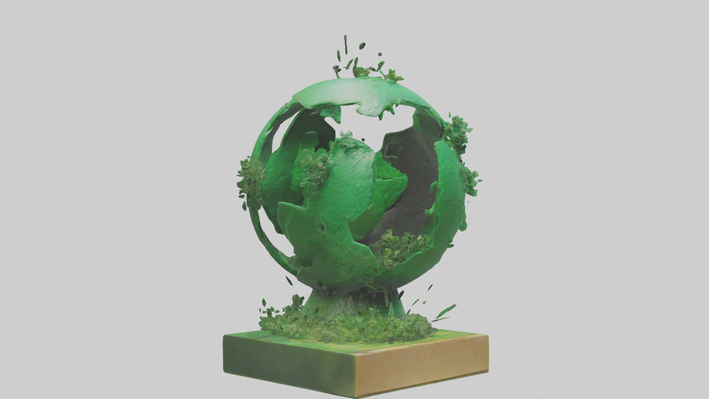 3D model Green Planet Tribute Sculpture model VR / AR / low-poly