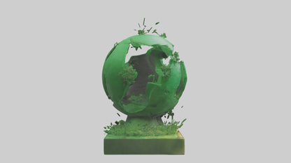 3D model Green Planet Tribute Sculpture model VR / AR / low-poly