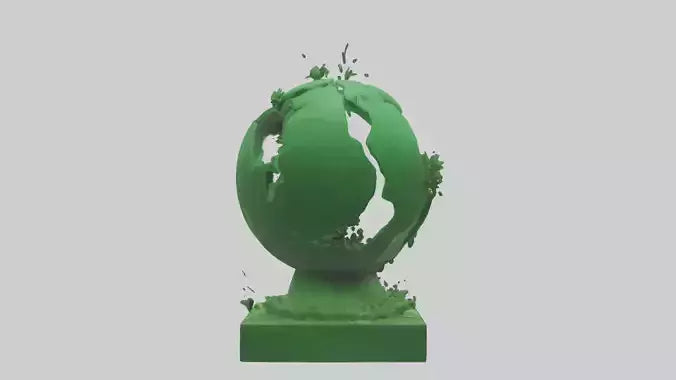 3D model Green Planet Tribute Sculpture model VR / AR / low-poly