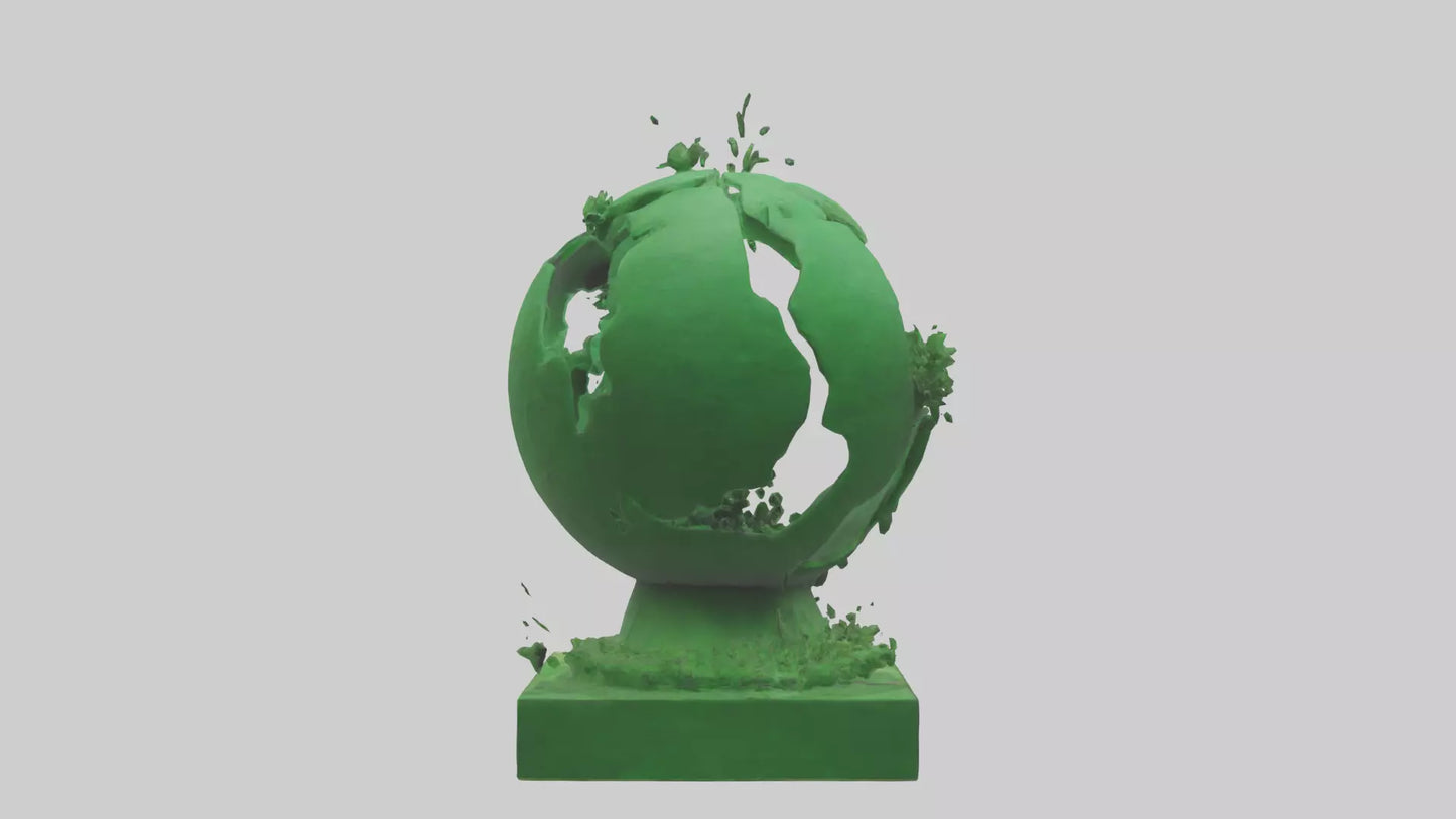 3D model Green Planet Tribute Sculpture model VR / AR / low-poly