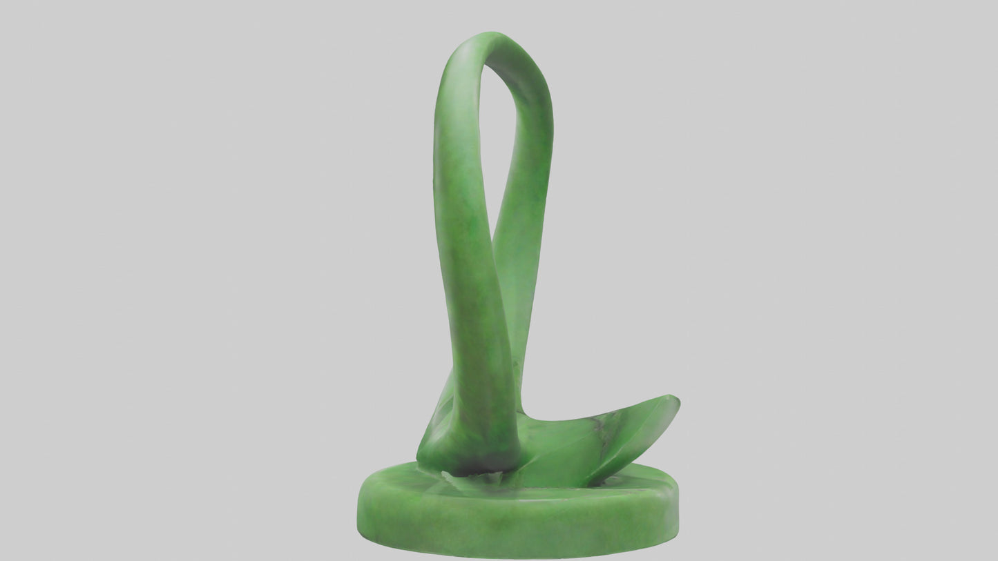 3D model Green Spiral Sculpture statue model VR / AR / low-poly