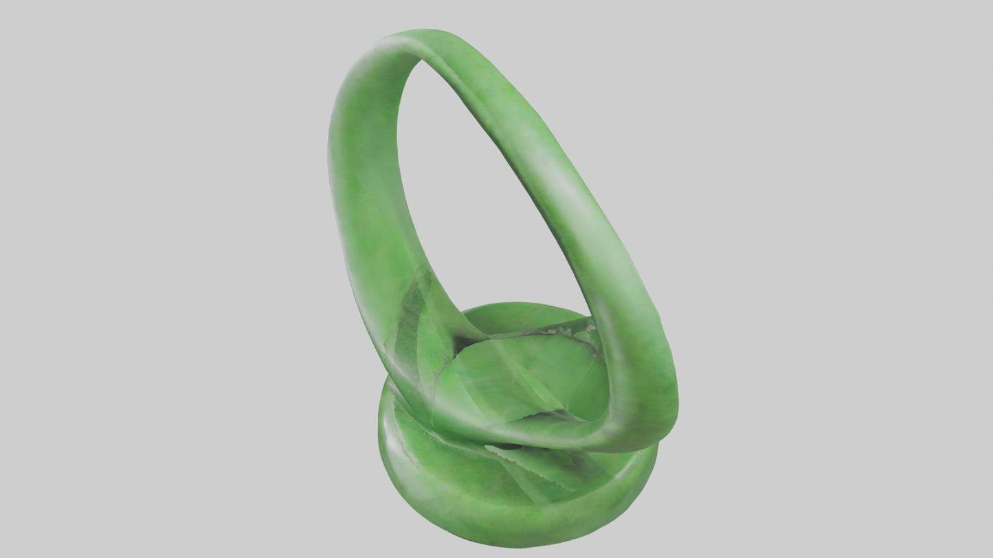 3D model Green Spiral Sculpture statue model VR / AR / low-poly