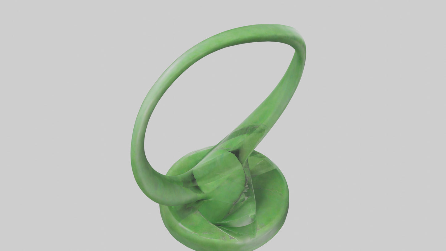 3D model Green Spiral Sculpture statue model VR / AR / low-poly
