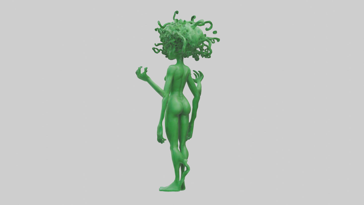 3D model Green Visionary Statue model VR / AR / low-poly