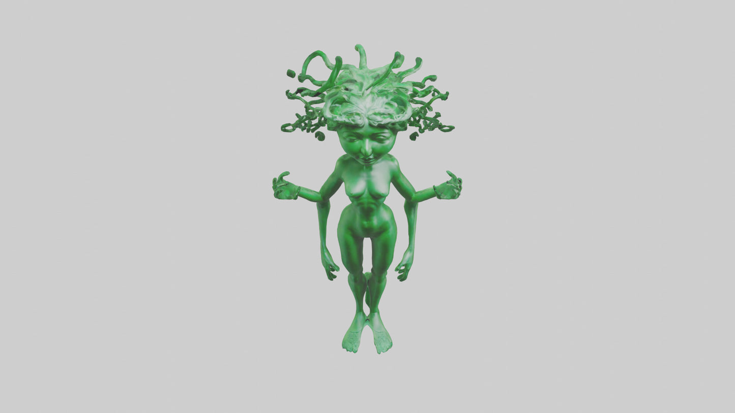 3D model Green Visionary Statue model VR / AR / low-poly