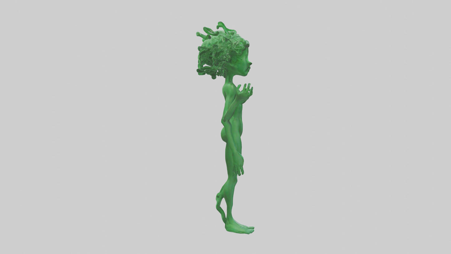 3D model Green Visionary Statue model VR / AR / low-poly