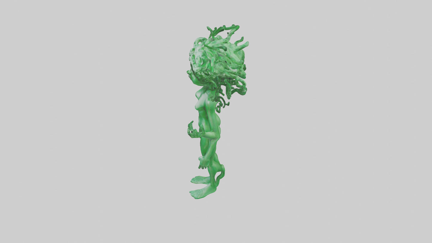 3D model Green Visionary Statue model VR / AR / low-poly