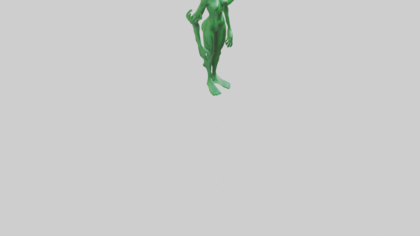 3D model Green Visionary Statue model VR / AR / low-poly