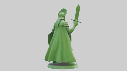 3D model Green Warrior Sculpture model VR / AR / low-poly