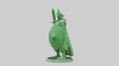 3D model Green Warrior Sculpture model VR / AR / low-poly