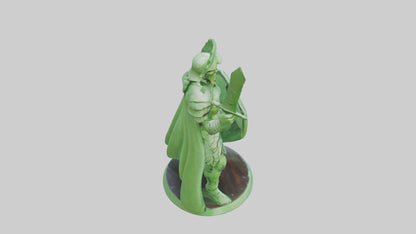 3D model Green Warrior Sculpture model VR / AR / low-poly