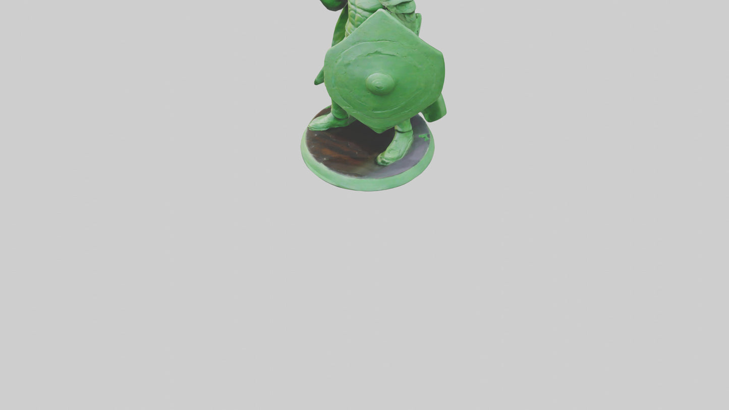 3D model Green Warrior Sculpture model VR / AR / low-poly